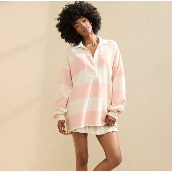 Aerie Tops - Aerie Take It Easy Popover Polo Sweatshirt